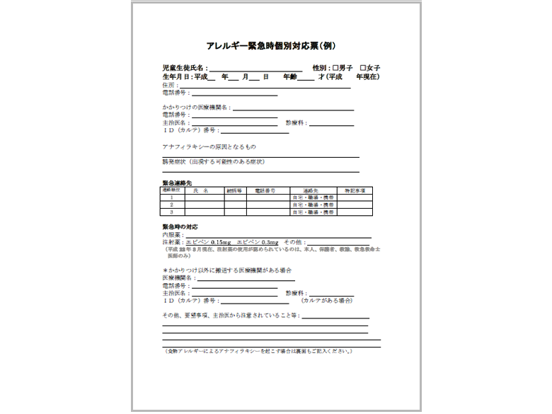 図：学校の管理下における食物アレルギーへの対応 調査研究報告書